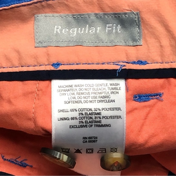 Columbia PFG Sailfish Shorts 36 Blue with Peach, Yellow Sailfish Zip Button Fly - Picture 10 of 10